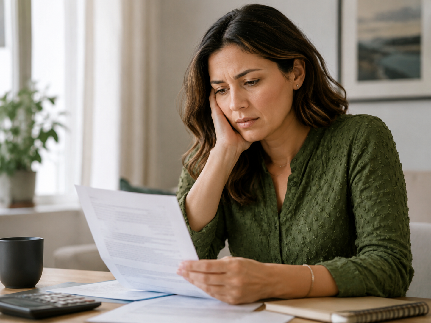 Owner reviewing timeshare payment documents and fee paperwork