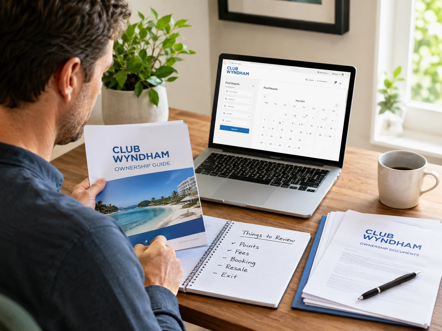 Owner reviewing Club Wyndham points, fees, booking rules, resale options, and exit considerations.