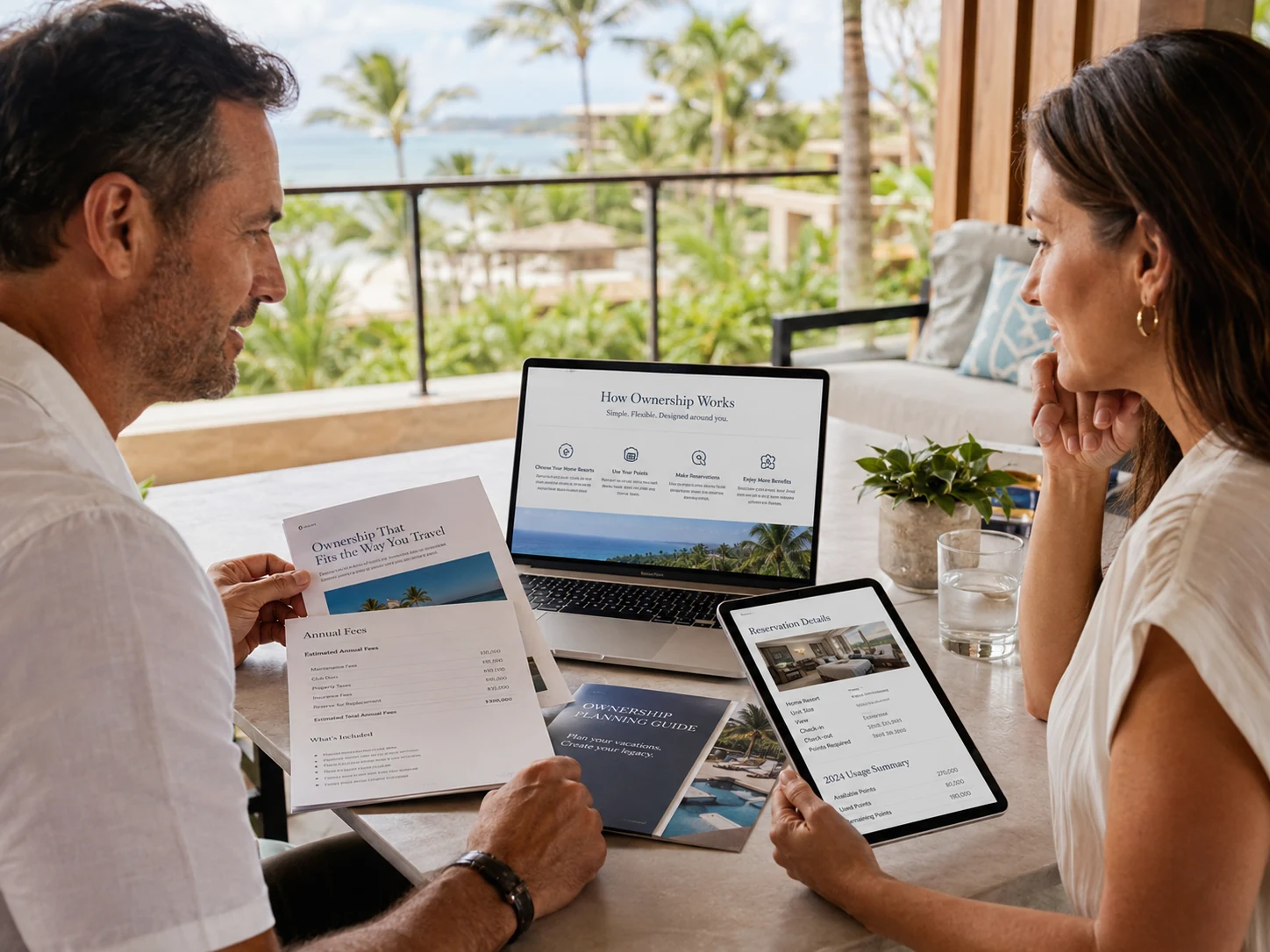 Hyatt Vacation Club owner reviewing ownership details, annual fees, and reservation rules