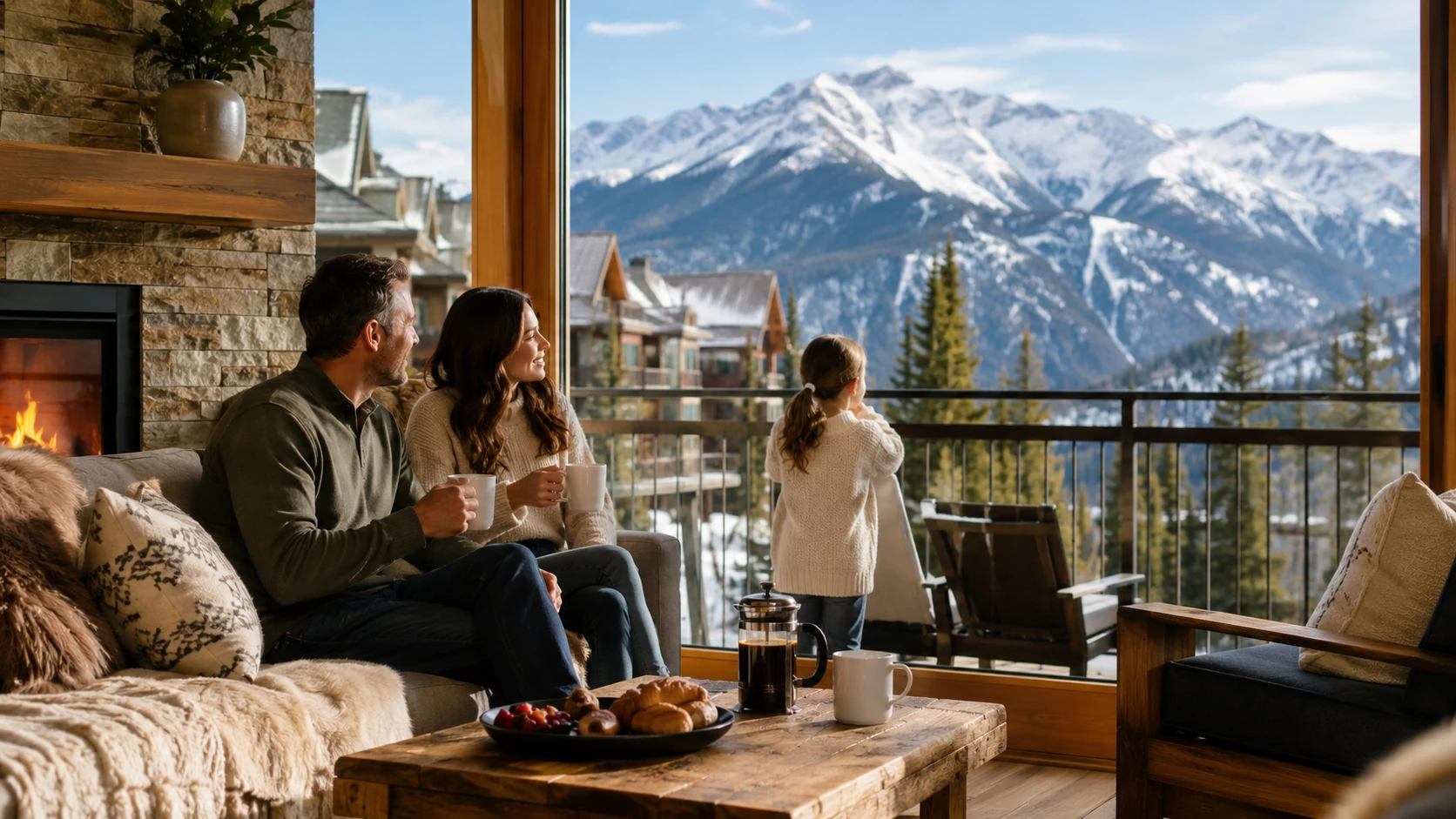 Family enjoying a mountain resort timeshare stay, illustrating the vacation value and use of timeshare ownership.